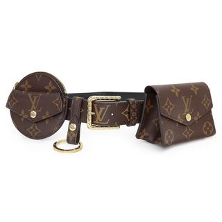 ルイヴィトン(LOUIS VUITTON)のルイ ヴィトン ベルト デイリー マルチポケット モノグラム プレーンカーフ レザー ブラウン 茶 ゴールド金具 M0236Y LOUIS VUITTON（未使用　展示品）(ベルト)