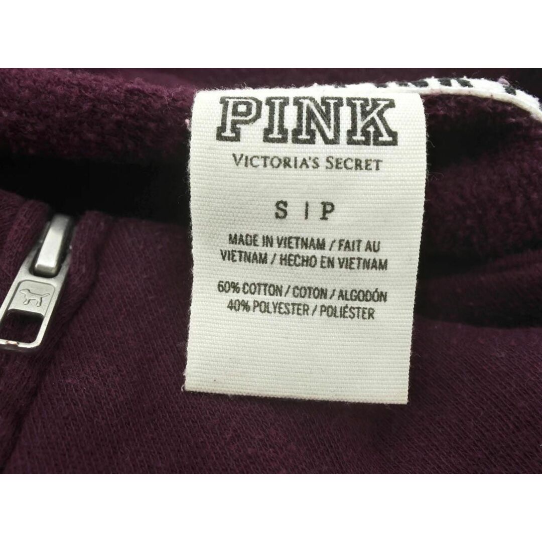 Victoria's Secret(ヴィクトリアズシークレット)のヴィクトリアズシークレット ピンク プリント ハーフジップ スウェット sizeS/紫 ◇■ レディース レディースのトップス(トレーナー/スウェット)の商品写真