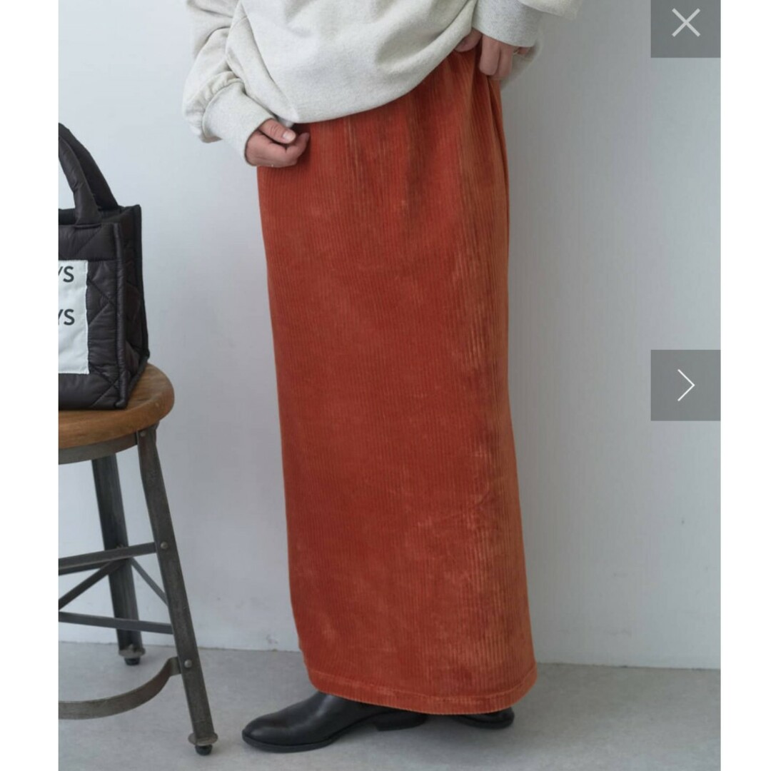 pual ce cin(ピュアルセシン)のpual ce cin ストレッチコールスカート オレンジ レディースのスカート(ロングスカート)の商品写真