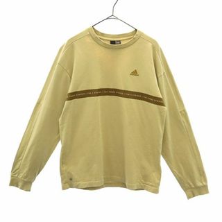 アディダス(adidas)のアディダス ロゴ刺繍 長袖 Tシャツ S ベージュ adidas メンズ 古着 【240126】(Tシャツ/カットソー(七分/長袖))