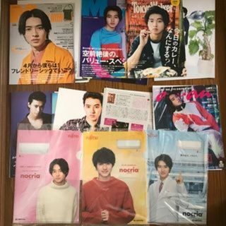 山﨑賢人 メンズノンノなど 雑誌 切り抜き46枚とクリアファイル3枚のセット(音楽/芸能)