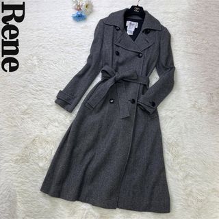 ルネ(René)の人気♡最高級♡カシミヤ♡ヘリンボーン柄♡美品♡Rene ルネ ロングコート(ロングコート)