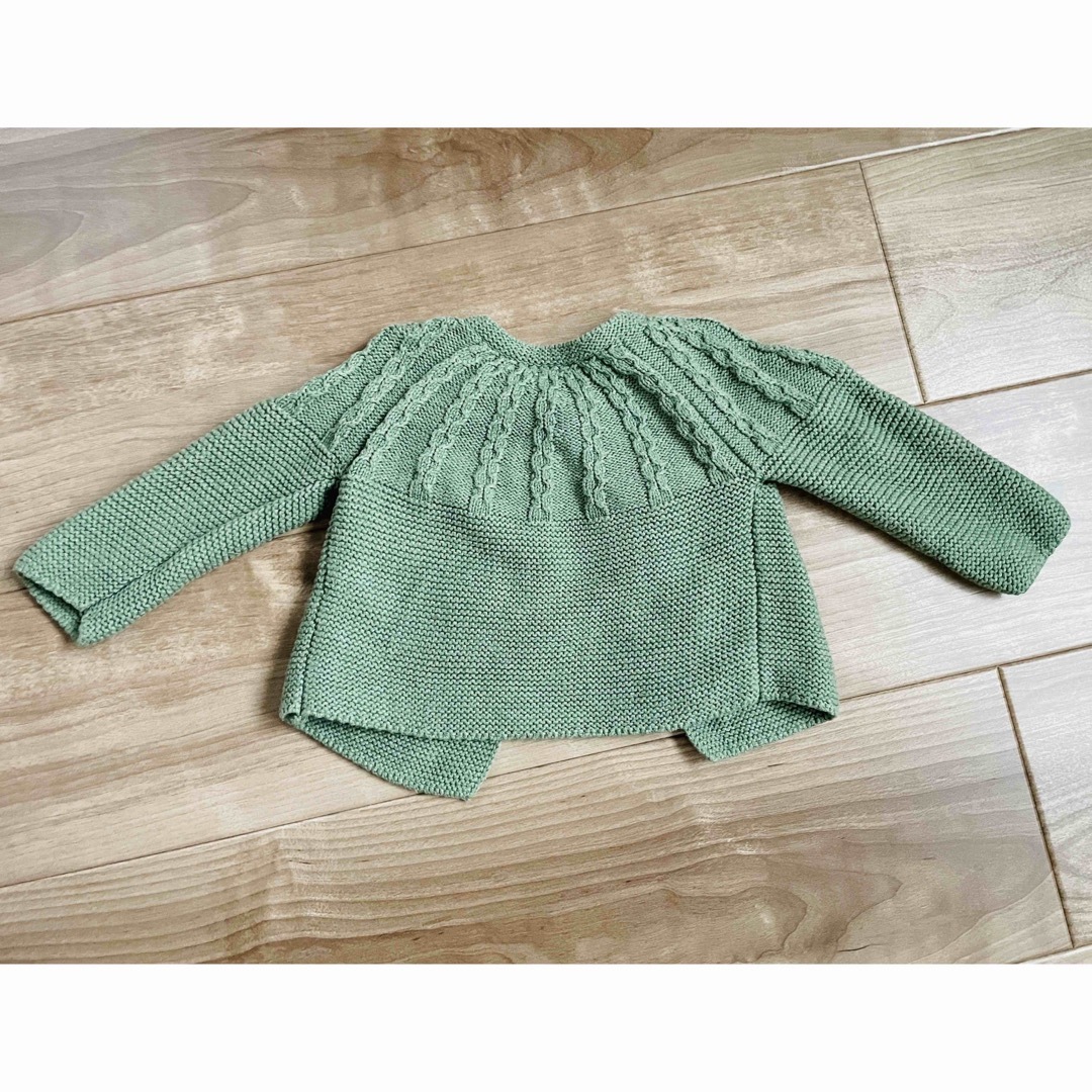 next baby カーディガン　ニット　グリーン　緑　6〜9months キッズ/ベビー/マタニティのベビー服(~85cm)(カーディガン/ボレロ)の商品写真