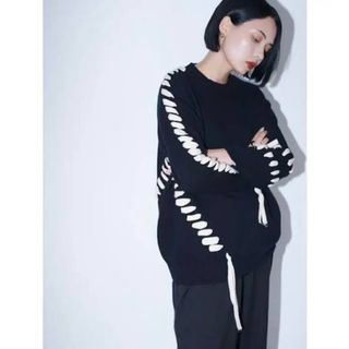 ザラ(ZARA)のSHEER SR BRAID PULLOVER (ブラック)完売品(ニット/セーター)