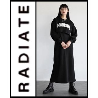 スコットクラブ(SCOT CLUB)の新品 完売品  RADIATE  ロゴスウェットレイヤードワンピース 黒(ロングワンピース/マキシワンピース)