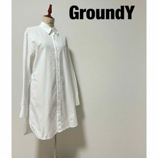 グラウンドワイ(Ground Y)のGround Y ヨウジヤマモト シャツ ワンピース 白(ひざ丈ワンピース)