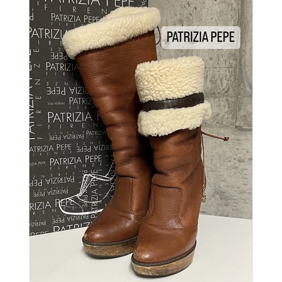 PATRIZIA PEPE(パトリツィアペペ)のPATRIZIA PEPE ウッドソール　ムートンブーツ（Brown 36） レディースの靴/シューズ(ブーツ)の商品写真