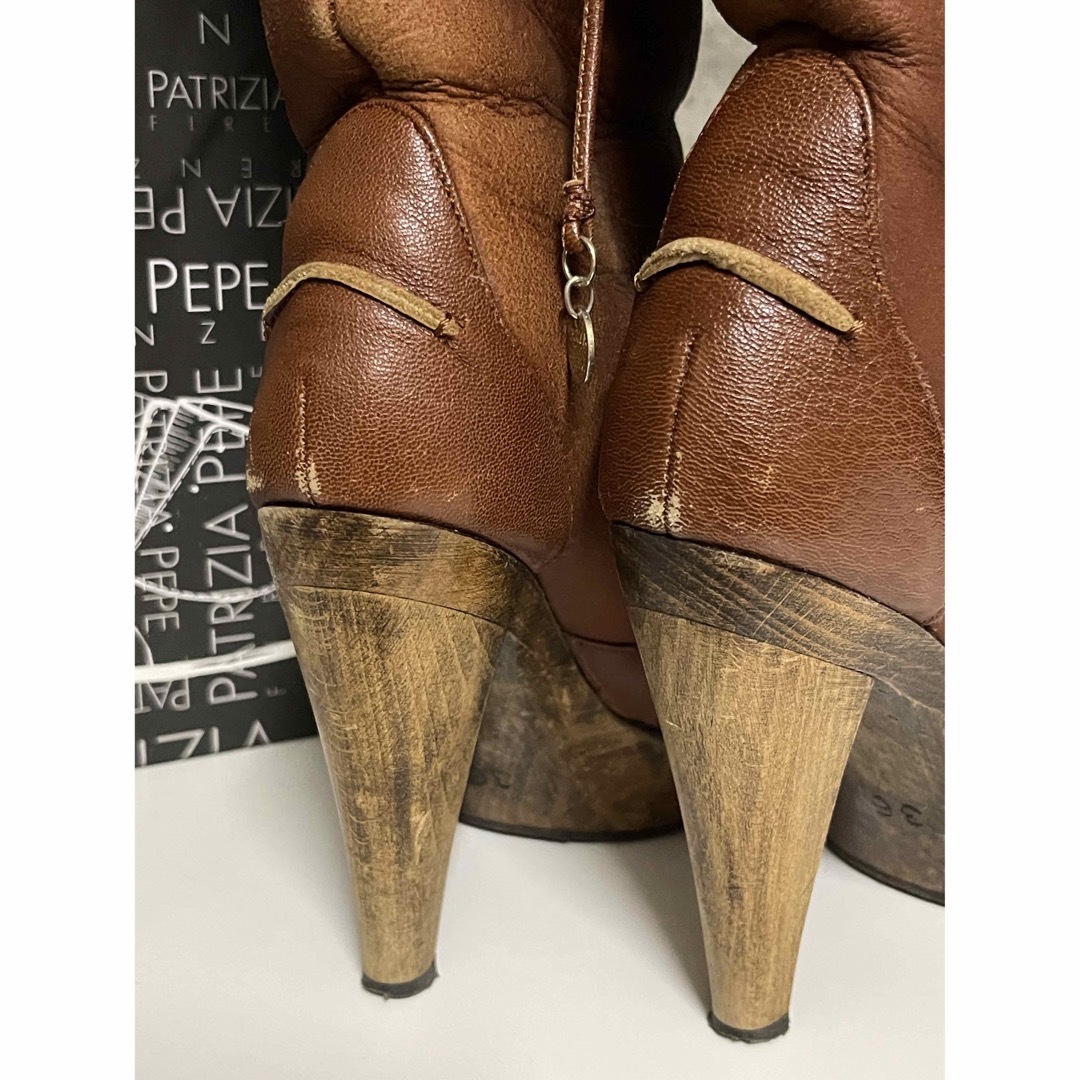 PATRIZIA PEPE(パトリツィアペペ)のPATRIZIA PEPE ウッドソール　ムートンブーツ（Brown 36） レディースの靴/シューズ(ブーツ)の商品写真