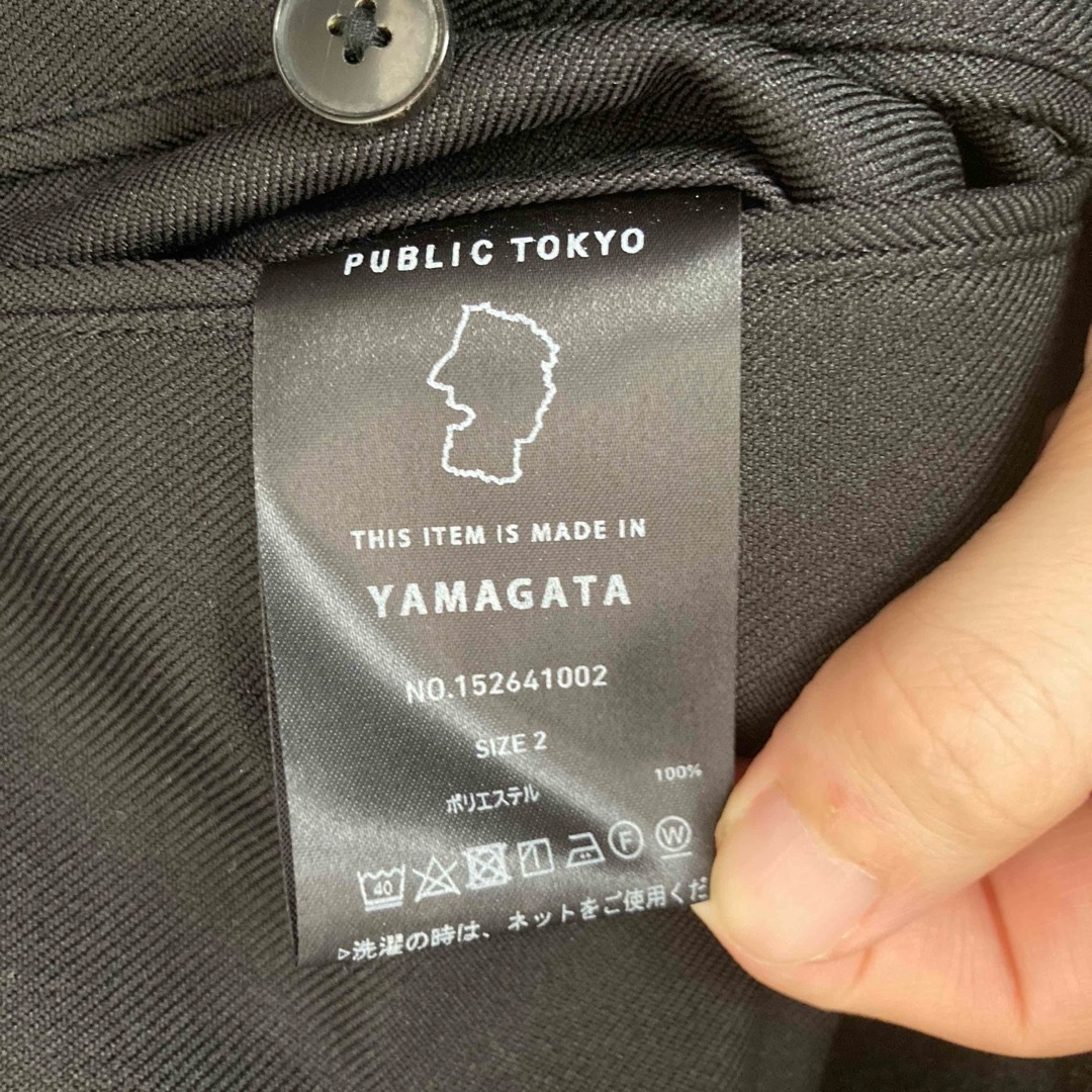 PUBLIC TOKYO(パブリックトウキョウ)の【美品】エバークリースGRツイルワイドテーパードスラックス　ブラック　2 メンズのパンツ(スラックス)の商品写真