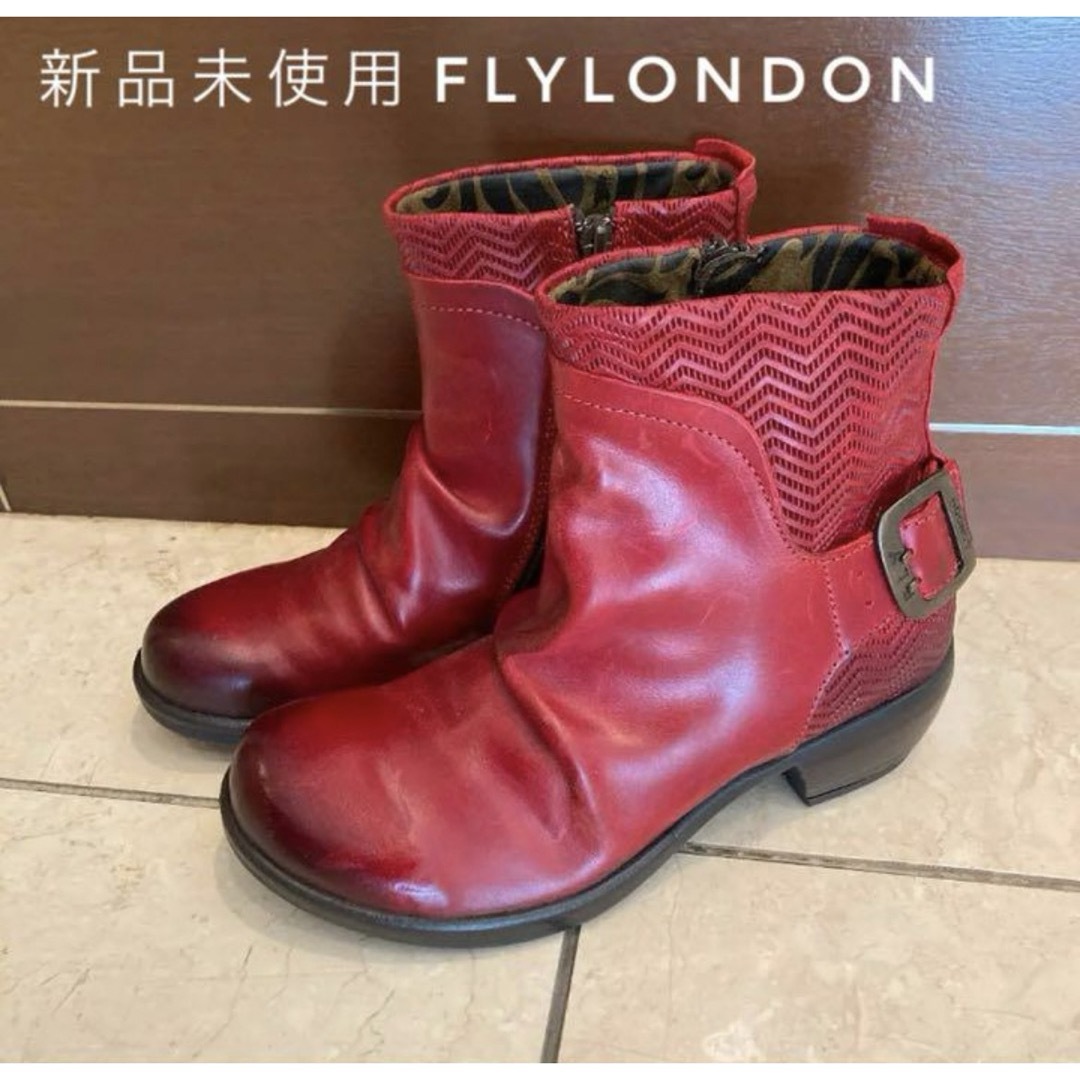 新品・FLY LONDON・レザーショートブーツ　36・23㎝ レディースの靴/シューズ(ブーツ)の商品写真