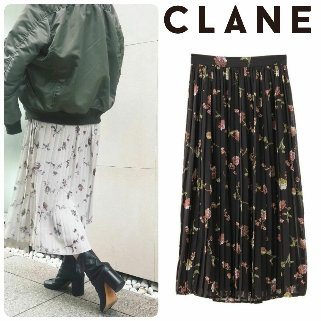 新品 CLANE フラワー プリーツスカート S 定価20900円