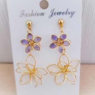 507③# ピアス ハンドメイド フラワー レジン(ピアス)