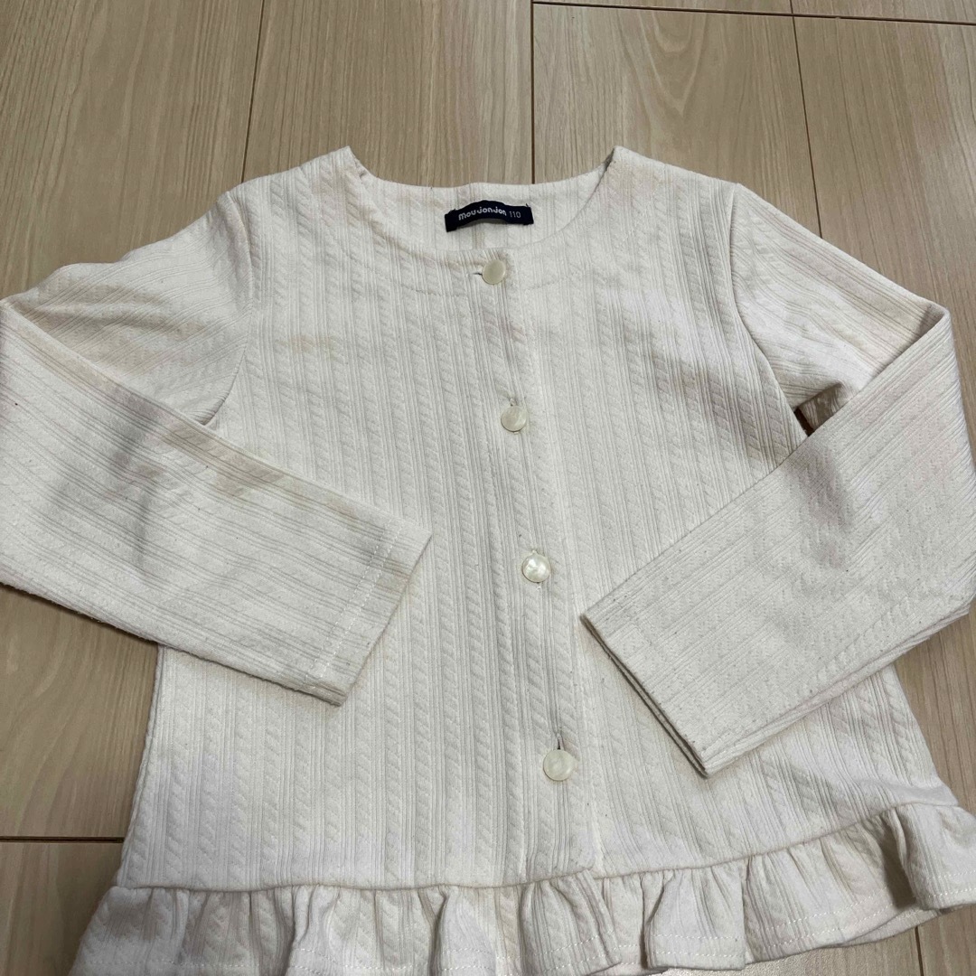 mou jon jon(ムージョンジョン)のカーディガン　2枚セット⭐️110  キッズ/ベビー/マタニティのキッズ服女の子用(90cm~)(カーディガン)の商品写真