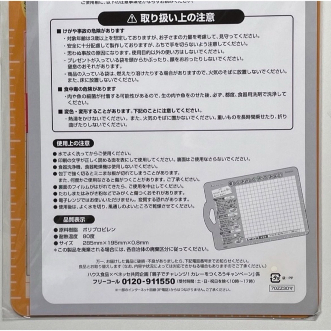 ハウス食品(ハウスショクヒン)の「親子でチャレンジ！カレーをつくろう！キャンペーン」商品 エンタメ/ホビーのコレクション(ノベルティグッズ)の商品写真