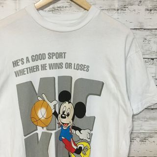 ディズニー(Disney)の【希少】ディズニー Tシャツ 白 バスケ カットソー フリーサイズ(Tシャツ/カットソー(半袖/袖なし))