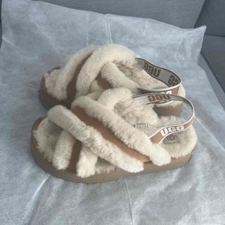 【新品未使用】UGG ABELA アベラ スリッパ サンダル 茶 白 23.0ちゃん’sSHOP