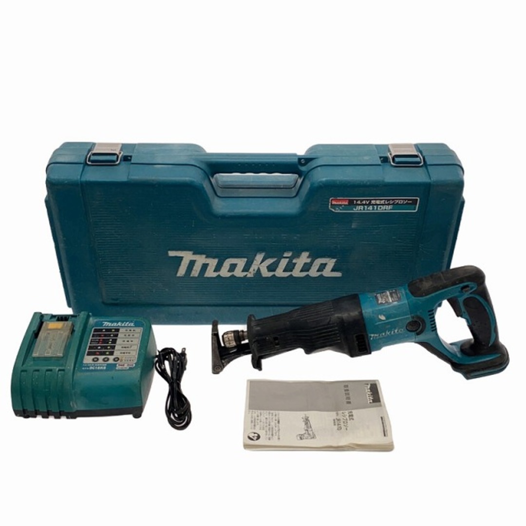 ☆中古品☆ makita マキタ 14.4V 充電式レシプロソー JR141D 充電器 ケース付き 電動工具 電気のこぎり セーバーソー 83781