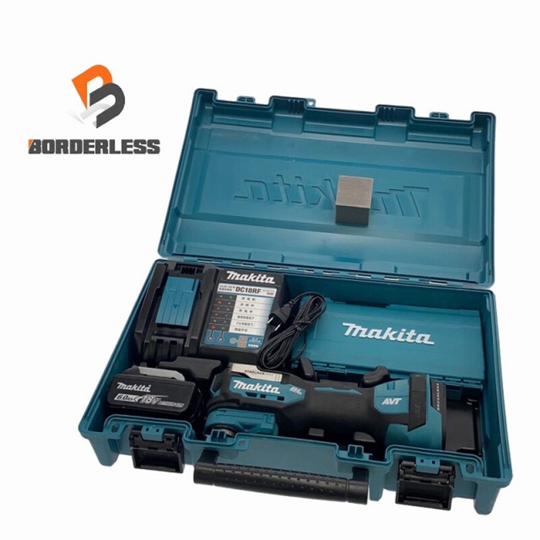 ☆比較的綺麗☆makita マキタ 18V 充電式マルチツール TM52DRG バッテリー1個(6.0Ah) 充電器 ケース付 コードレス カットソー 84490自動車/バイク