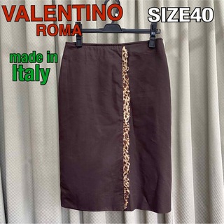 ヴァレンティノ(VALENTINO)の美品　ヴァレンィノ　タイトスカート　レオパードデザイン　Lサイズ(ひざ丈スカート)