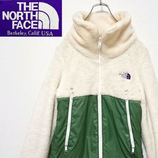 ザノースフェイス(THE NORTH FACE)の美品 ノースフェイスパープルレーベル 刺繍ロゴ ファーフィールド ボア フリース(ブルゾン)