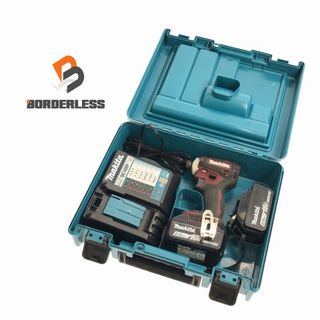 マキタ(Makita)の☆比較的綺麗☆makita マキタ 18V 充電式インパクトドライバー TD172D 赤/レッド バッテリー2個(6.0Ah) 充電器 ケース付 コードレス 84727(工具)