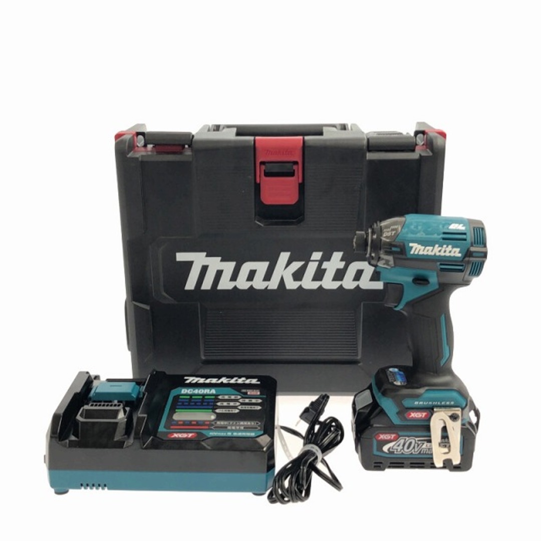 Makita(マキタ)の☆極美品☆ makita マキタ 40Vmax 充電式インパクトドライバ TD002G 青/ブルー 本体+バッテリー1個(40Vmax2.5Ah) 充電器+ケース 84773 自動車/バイクのバイク(工具)の商品写真