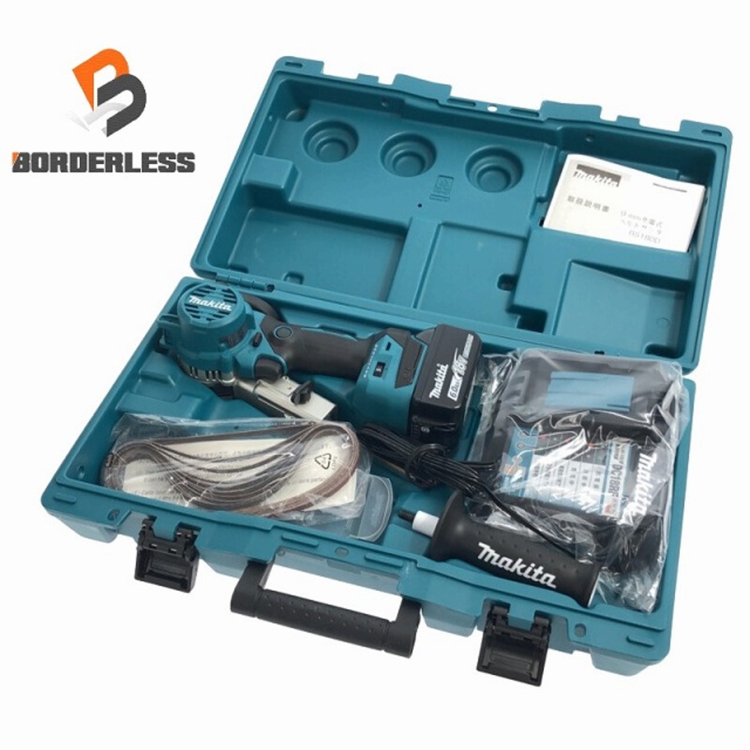 ☆未使用品☆makita マキタ 18V 充電式ベルトサンダ BS180DRG バッテリー1個(18V 6.0Ah) 充電器 ケース付 84784工具