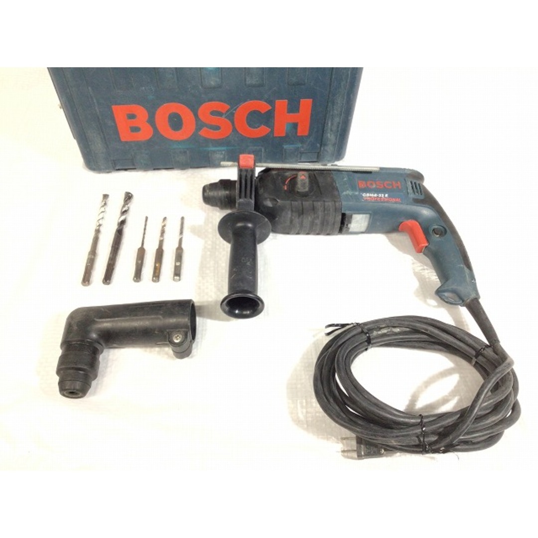 BOSCH(ボッシュ)の☆中古品☆BOSCH ボッシュ 100V ハンマードリル GBH2-22E アングルヘッド＋ケース付 コード式 ハンマドリル 穴あけ 穿孔 85192 自動車/バイクのバイク(工具)の商品写真