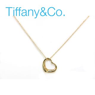 ティファニー(Tiffany & Co.)のティファニー☆オープンハートネックレス/9Pダイヤ/ゴールド/K18(ネックレス)