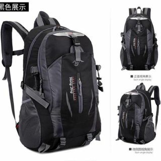 H バックパック 登山リュック リュックサック 軽量 撥水 ブラック(バッグパック/リュック)