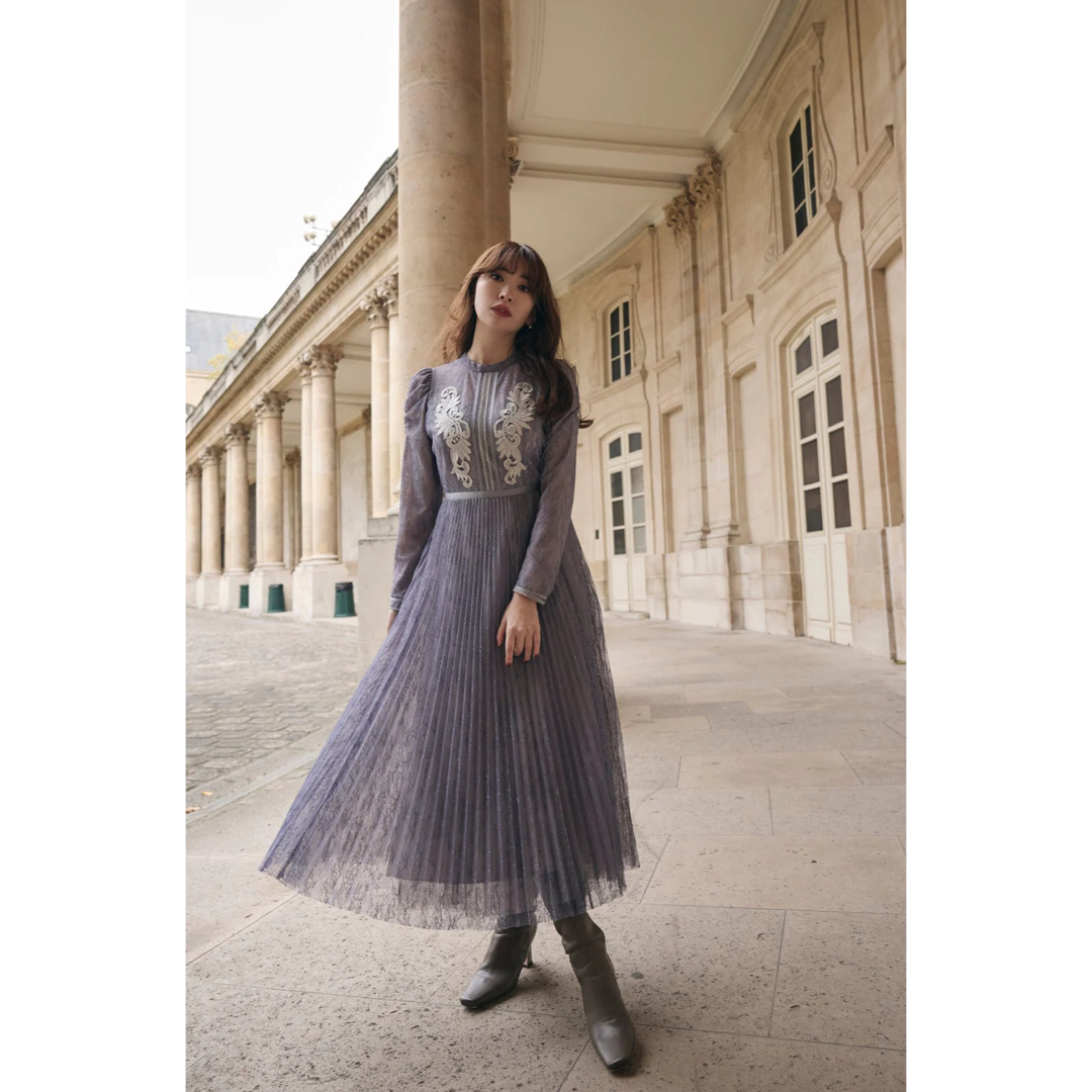 Her lip to - 【kapi様専用】Lace-Trimmed Pleated Long Dressの Her lip to - 【kapi様専用】Lace-Trimmed Pleated Long Dressの