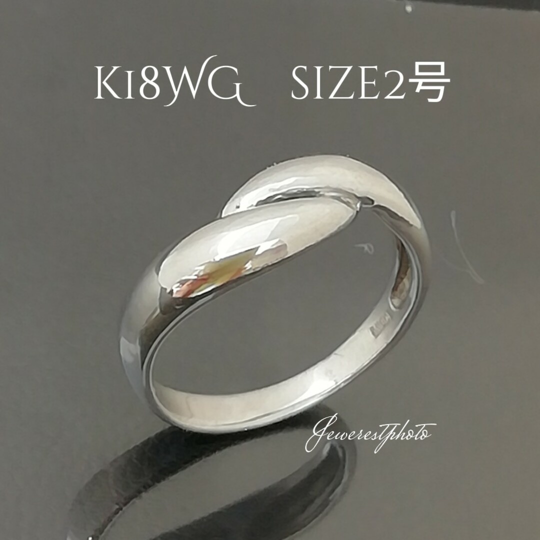 K18WG❇️地金ピンキーリング☆size２号　✨デーリーピンキーリング✨ レディースのアクセサリー(リング(指輪))の商品写真