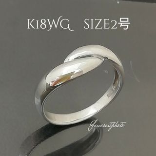 K18WG❇️地金ピンキーリング☆size２号　✨デーリーピンキーリング✨(リング(指輪))