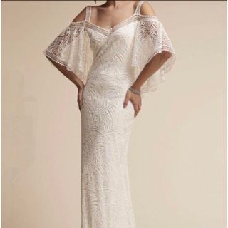 TadashiShoji値下！タダシ　ショージ　Tadashi Shoji シアレーススカラップガウン