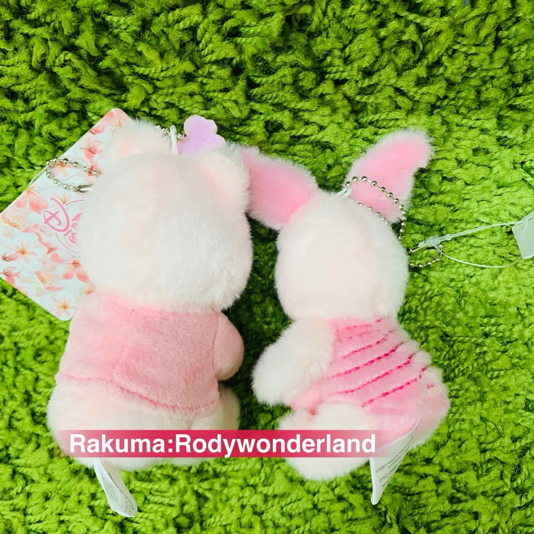 ルー　ピグレット さくら ぬいぐるみキーチェーン　くまのプーさん　ディズニー くまのプーさん - プーさん ピグレット さくら限定 ぬいぐるみ