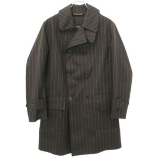 マッキントッシュ(MACKINTOSH)のMACKINTOSH マッキントッシュ ウールストライプゴム引きダブルコート ブラウン 36(その他)