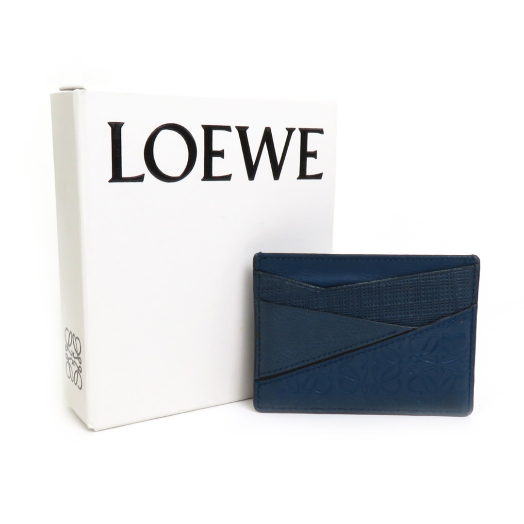 LOEWE(ロエベ)のロエベ LOEWE カードケース アナグラム レザー ネイビー ユニセックス 送料無料【中古】 e57954j レディースのファッション小物(パスケース/IDカードホルダー)の商品写真