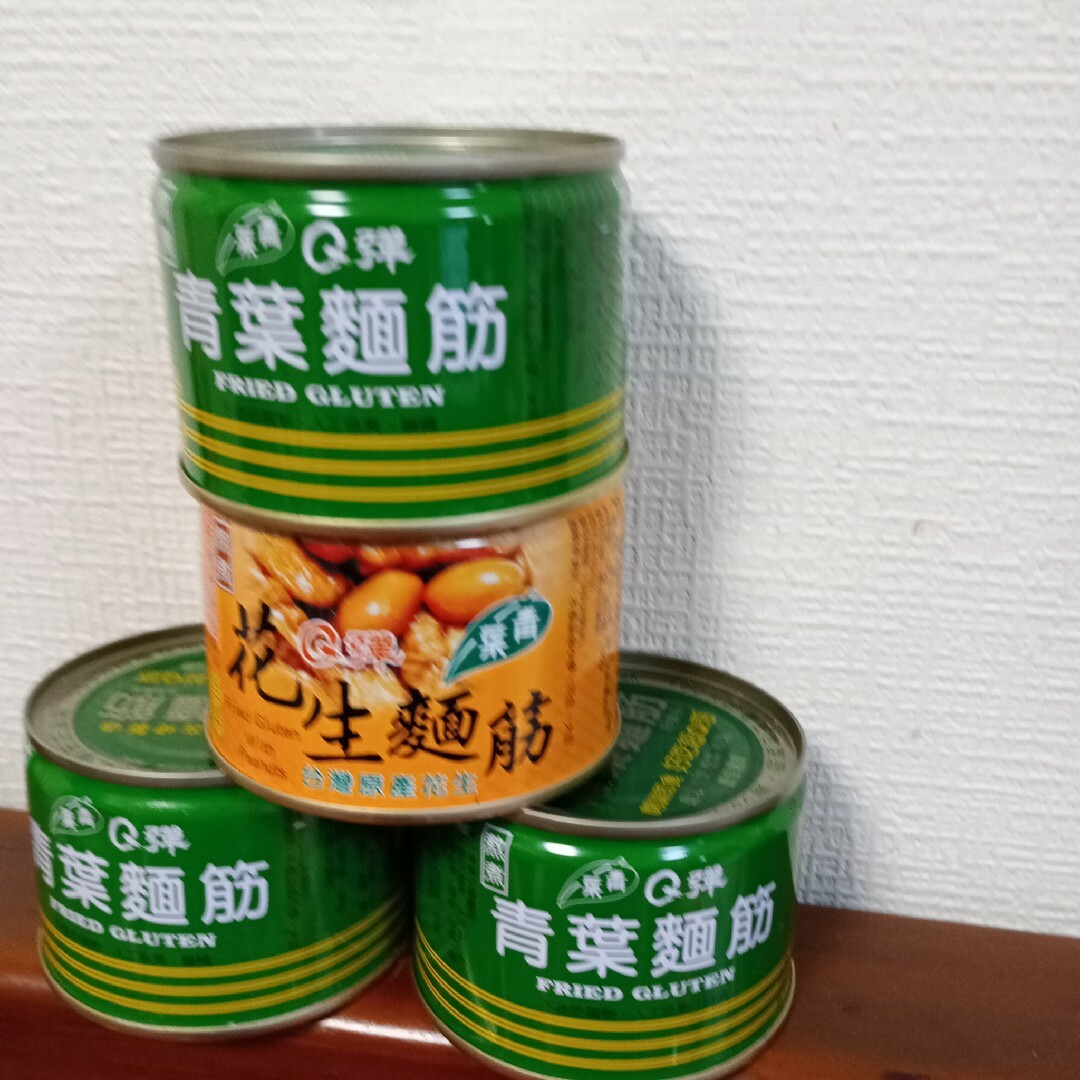 台湾直入青葉麺筋　Q弾力もちもち食感湯葉の甘煮　4缶セット 食品/飲料/酒の加工食品(缶詰/瓶詰)の商品写真