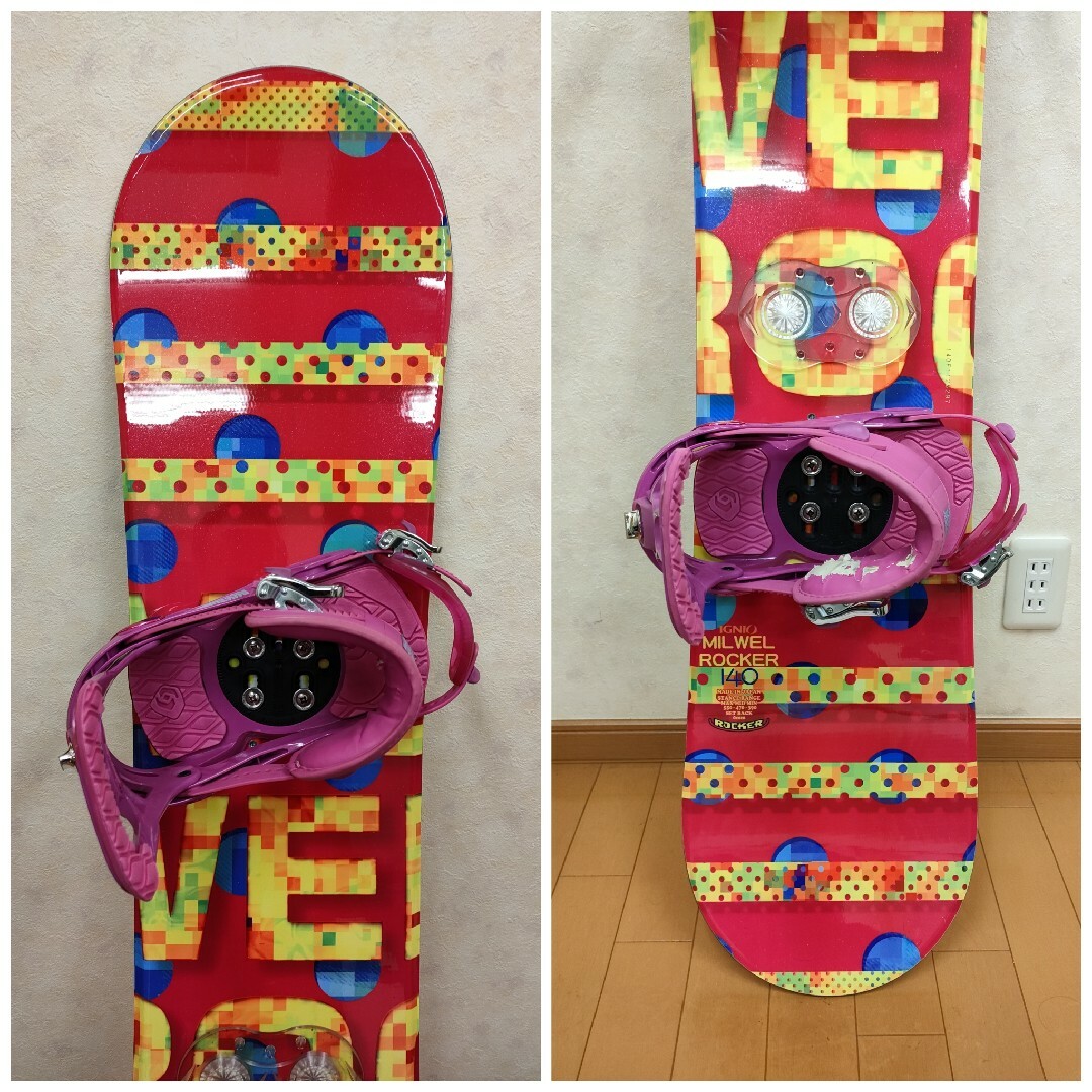 美品】スノーボード 2点セット☆140cm☆ピンク☆の通販 by LEO's 美品】スノーボード 2点セット☆140cm☆ピンク☆の通販 by LEO's