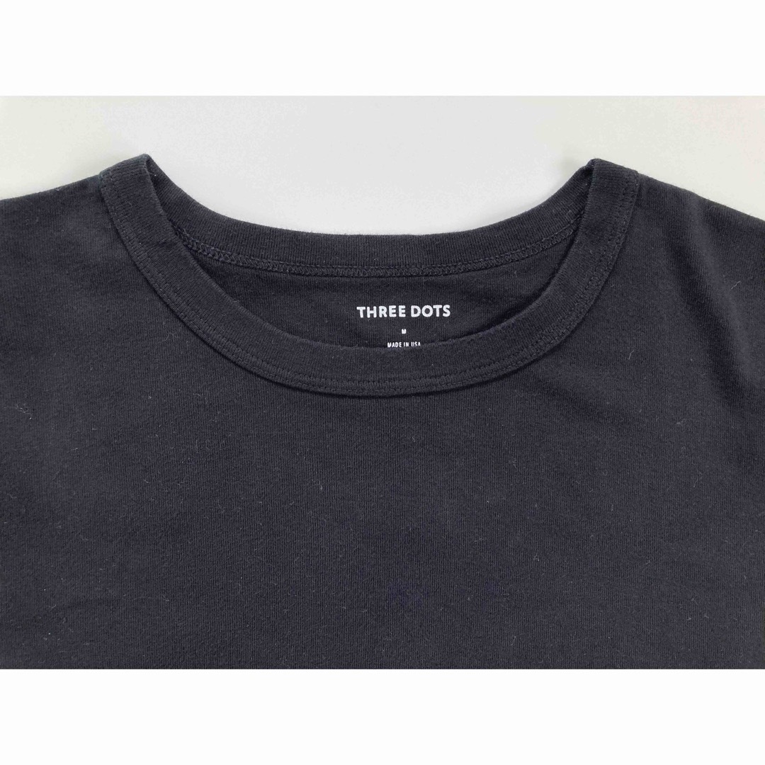 three dots(スリードッツ)のthree dots 米国製 ロングスリーブカットソー M ブラック メンズのトップス(Tシャツ/カットソー(七分/長袖))の商品写真