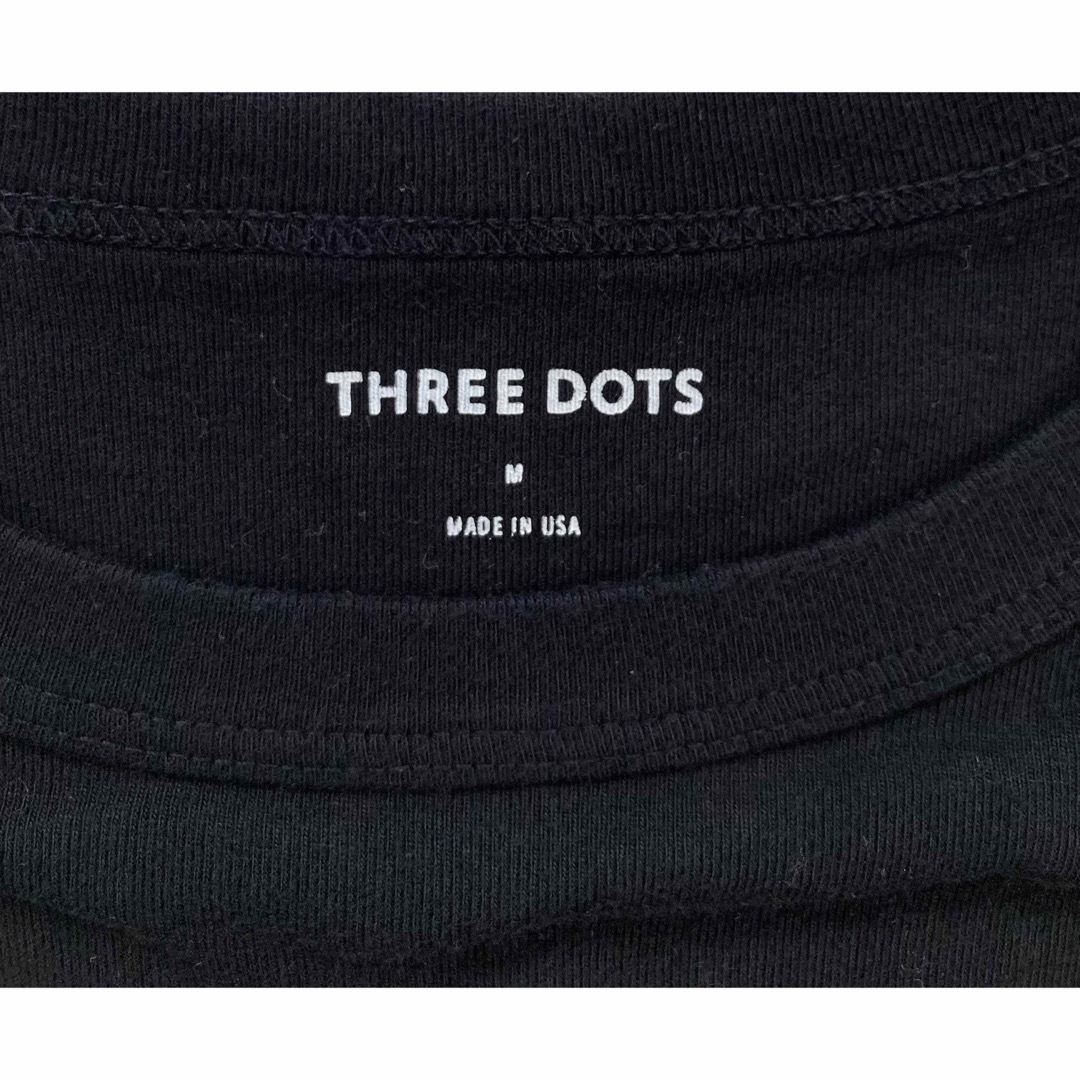 three dots(スリードッツ)のthree dots 米国製 ロングスリーブカットソー M ブラック メンズのトップス(Tシャツ/カットソー(七分/長袖))の商品写真