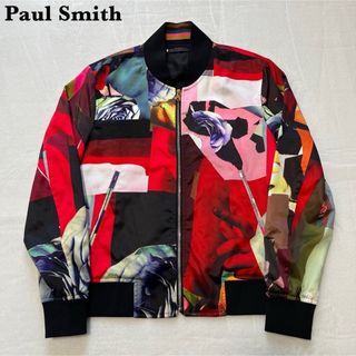 未使用級】Paul Smith ポールスミス 総柄 ローズコラージュ ブルゾン