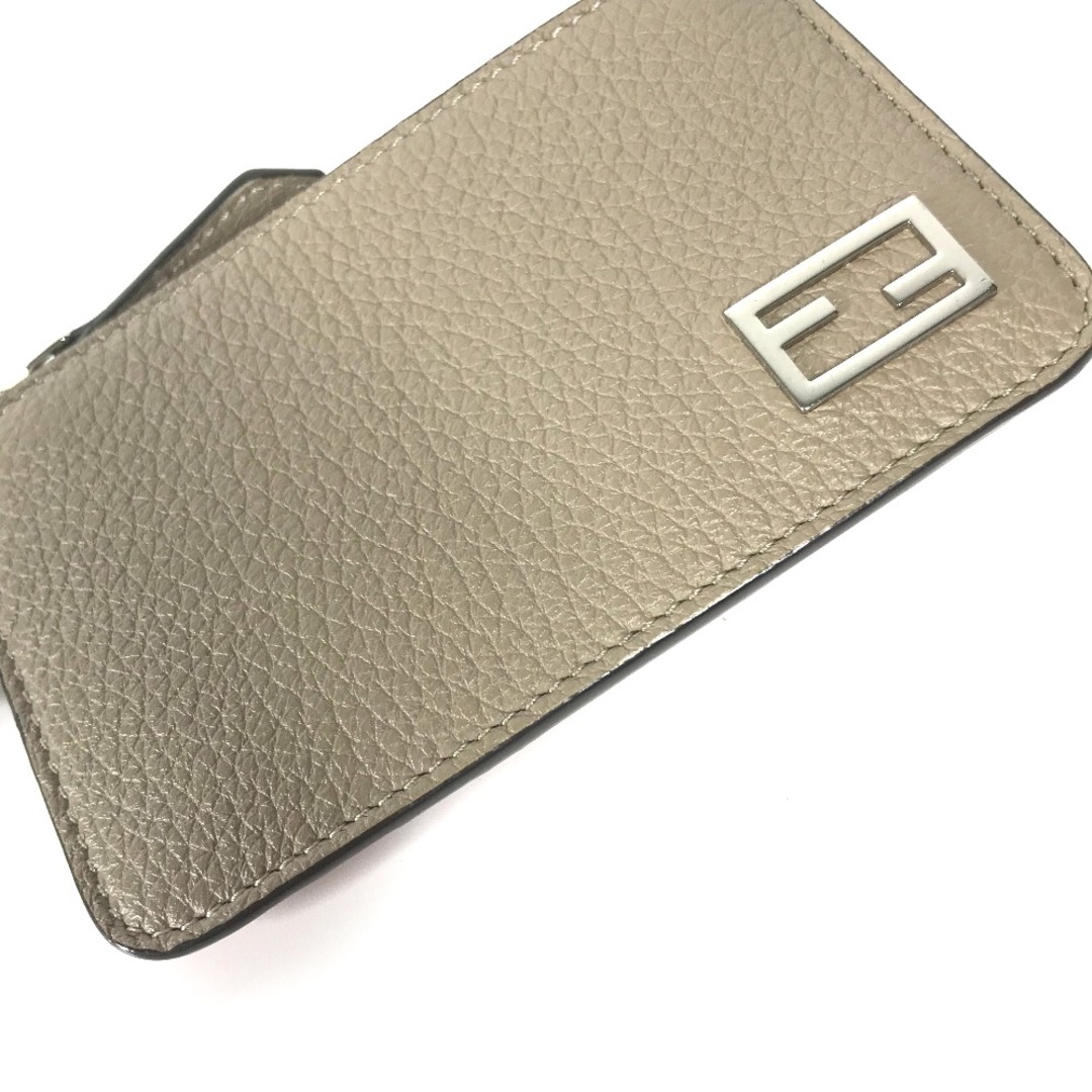 FENDI(フェンディ)のフェンディ FENDI ロゴ 7M0343 バイカラー カードケース 小銭入れ 財布 フラグメントケース コインケース レザー ベージュ レディースのファッション小物(コインケース)の商品写真
