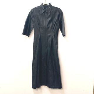 アイレネ IRENE Faux Leather Shirt Dress  22A85004 半袖 アパレル ドレス ロング ワンピース 合皮 ブラック 新品同様(その他)