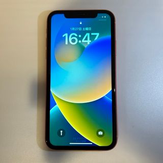 アイフォーン(iPhone)のiPhone XR コーラル 256GB SIM フリー　美品(スマートフォン本体)