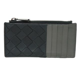 ボッテガヴェネタ(Bottega Veneta)のBOTTEGAVENETA ボッテガヴェネタ コイン カードホルダー イントレチャート ロゴ エンボス カーフ ネロ ライトグラファイト ブラック グレー バイカラー カードケース フラグメントケース RFID ICチップ コインケース 591379 VCPQ6 8368(コインケース/小銭入れ)