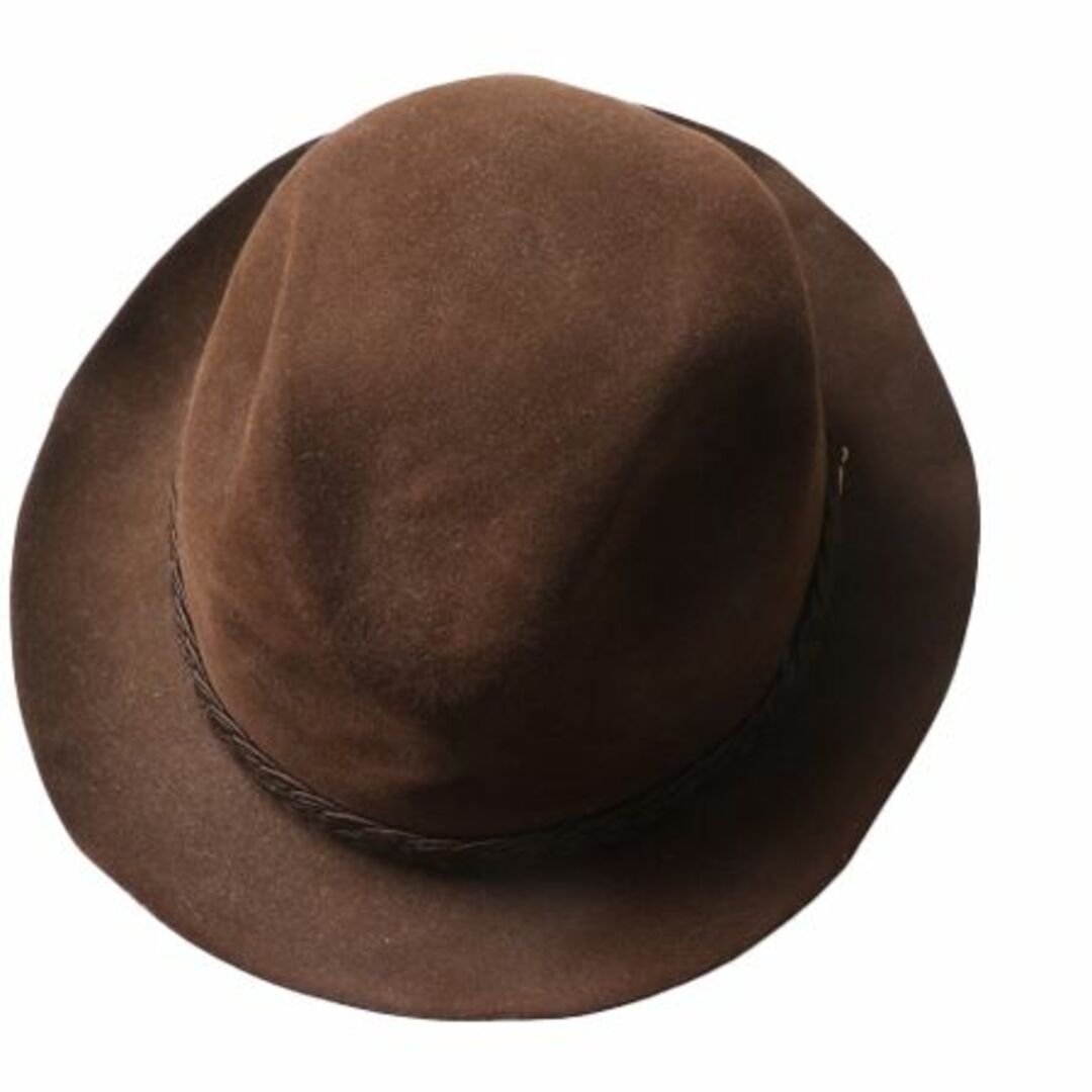 デッドストック 60s IMPERIAL STETSON フェドラ ハット メンズ 56cm 60年代 ヴィンテージ ステットソン 中折れ 帽子 フェルト ブラウン 茶 メンズの帽子(ハット)の商品写真