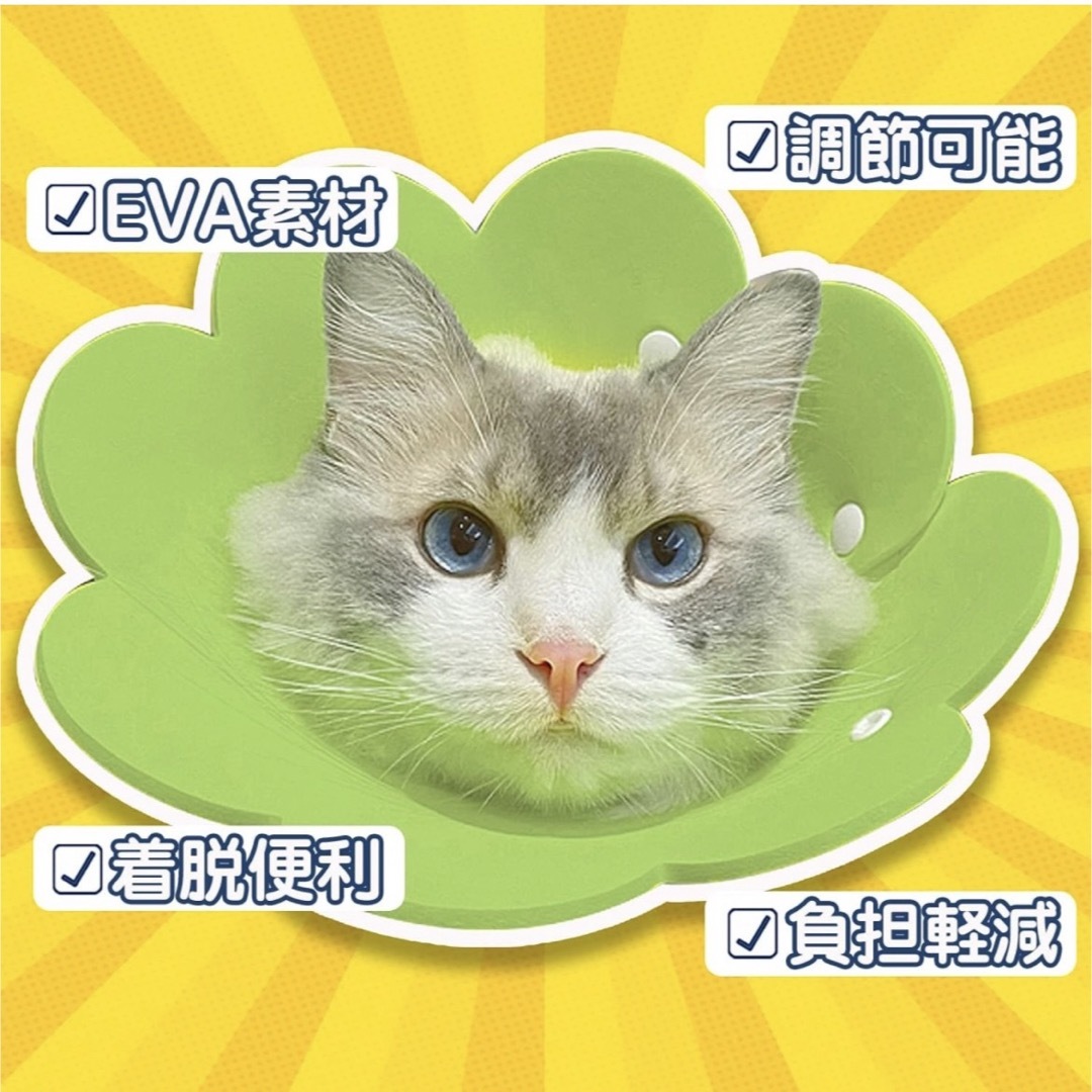 Alien Pet エリザベスカラー 猫用 犬用 ソフト 着脱便利 傷舐め防止 その他のペット用品(その他)の商品写真