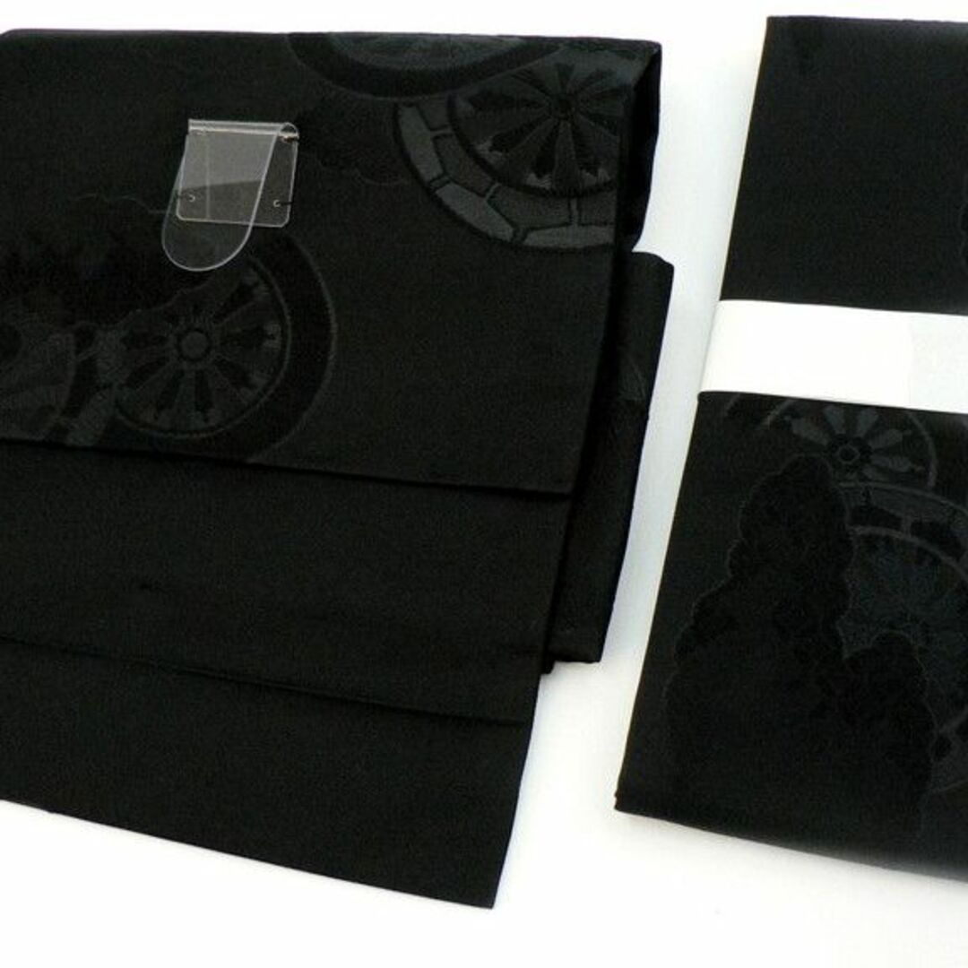 喪服用 黒帶・正絹の作り帯・西陣織 黒共帯・きもの大岡 喪服用 黒帶・正絹の作り帯・西陣織 黒共帯・きもの大岡