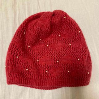 アナスイ(ANNA SUI)のアナスイ　ANNA SUI    ニット帽　ピンク　ラメ　パール　フリーサイズ(ニット帽/ビーニー)